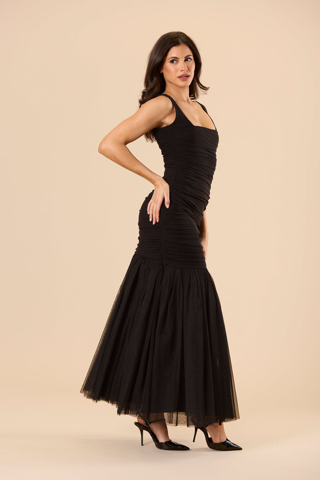 Tiana Tulle Maxi Dress in Black for Women - gallery