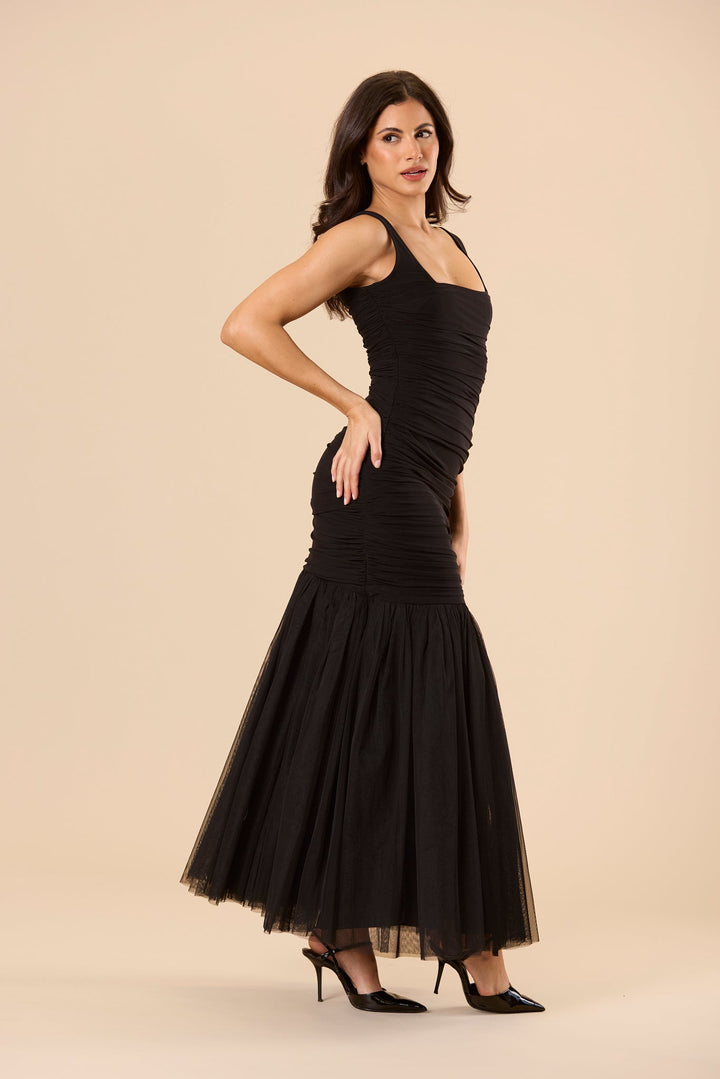 Tiana Tulle Maxi Dress in Black for Women - gallery