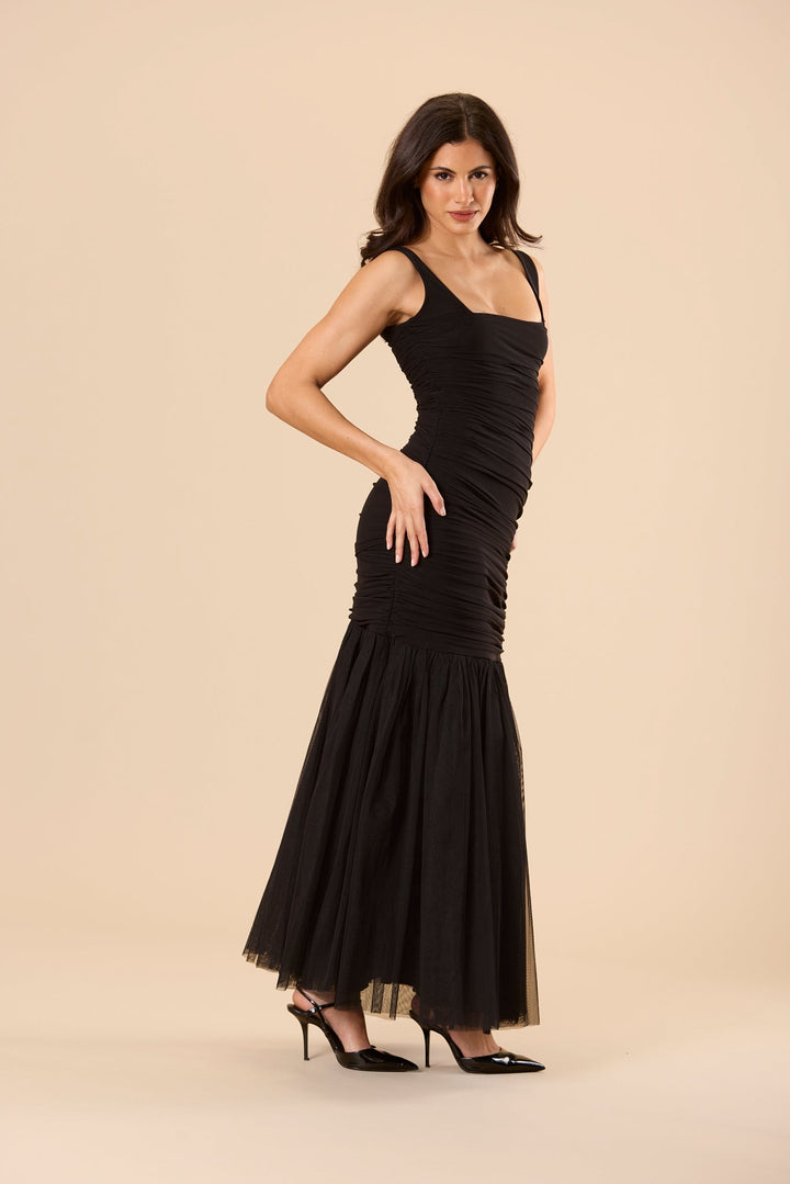 Tiana Tulle Maxi Dress in Black for Women - gallery