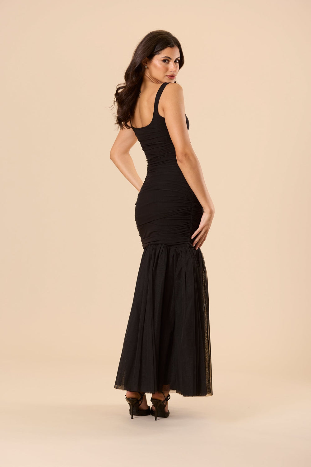Tiana Tulle Maxi Dress in Black for Women - gallery