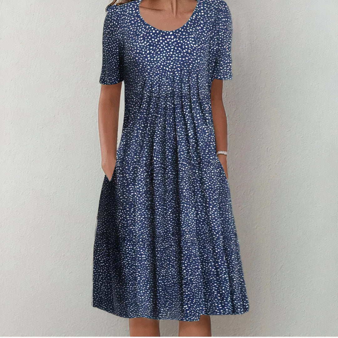 Printed Cotton A-Line Dress in Bright Floral Prints