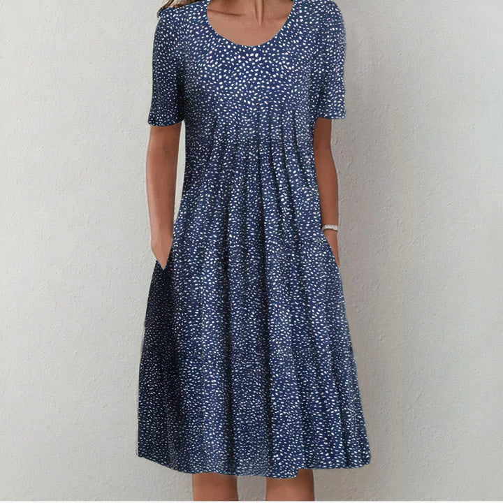 Printed Cotton A-Line Dress in Bright Floral Prints