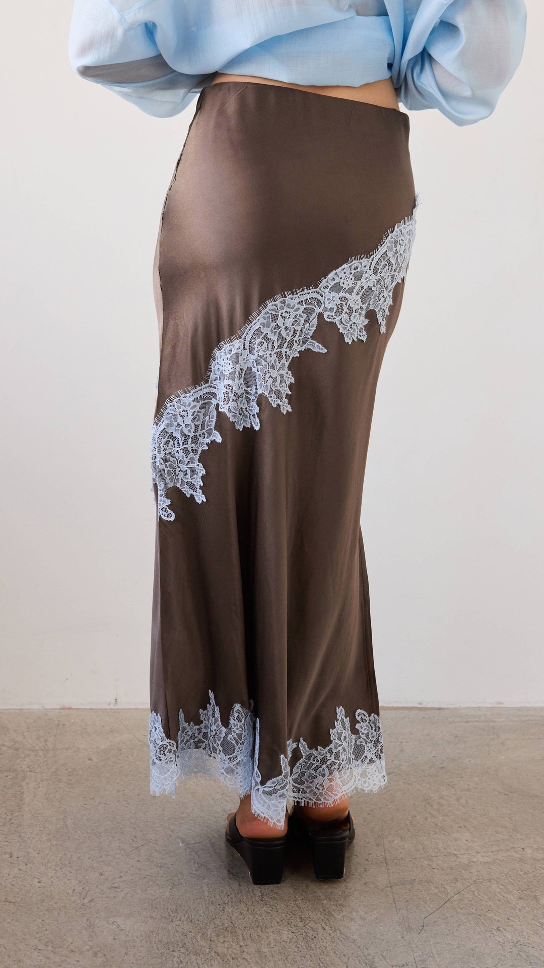 Amara Satin Lace Skirt for Women - gallery