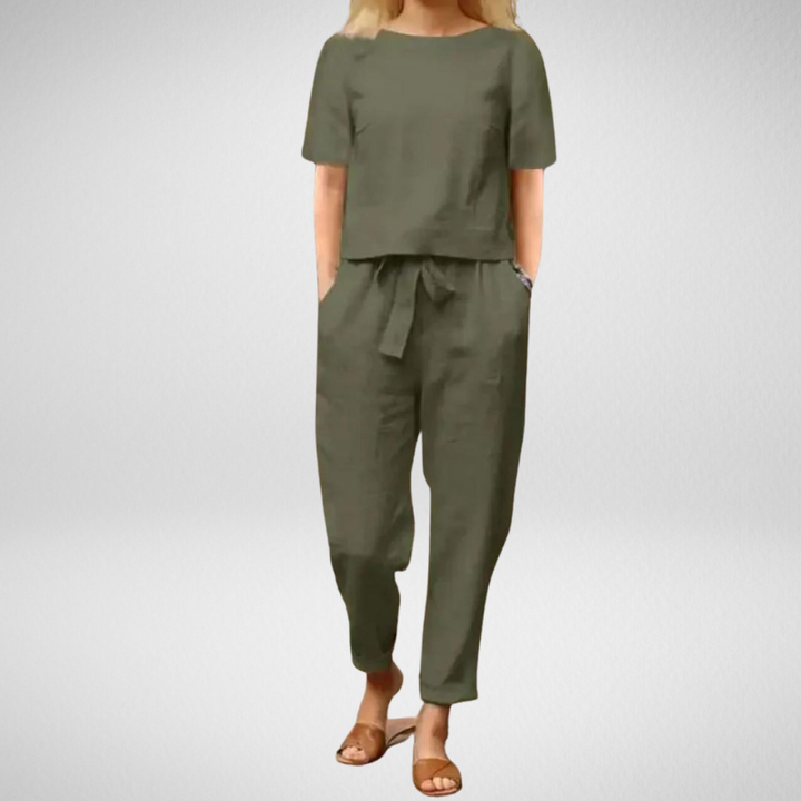 Relaxed Summer Co-ord Set with Wide-Leg Trousers
