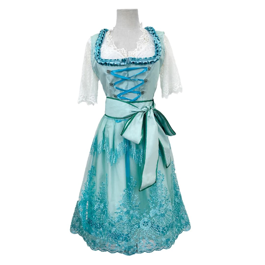 Bavarian Dirndl Gown in Blue - Women's Festive Dress