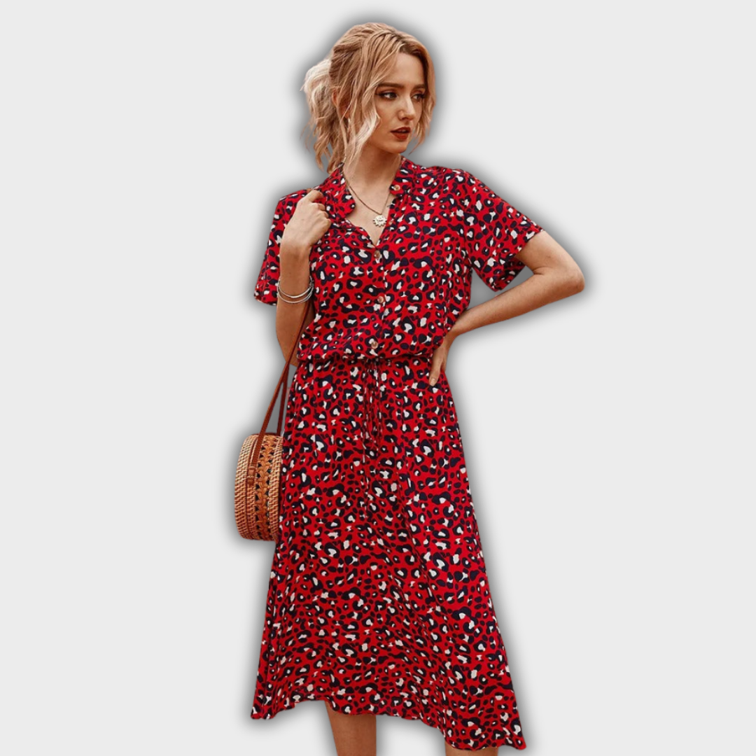 Lesley Summer Dress for Women - Red