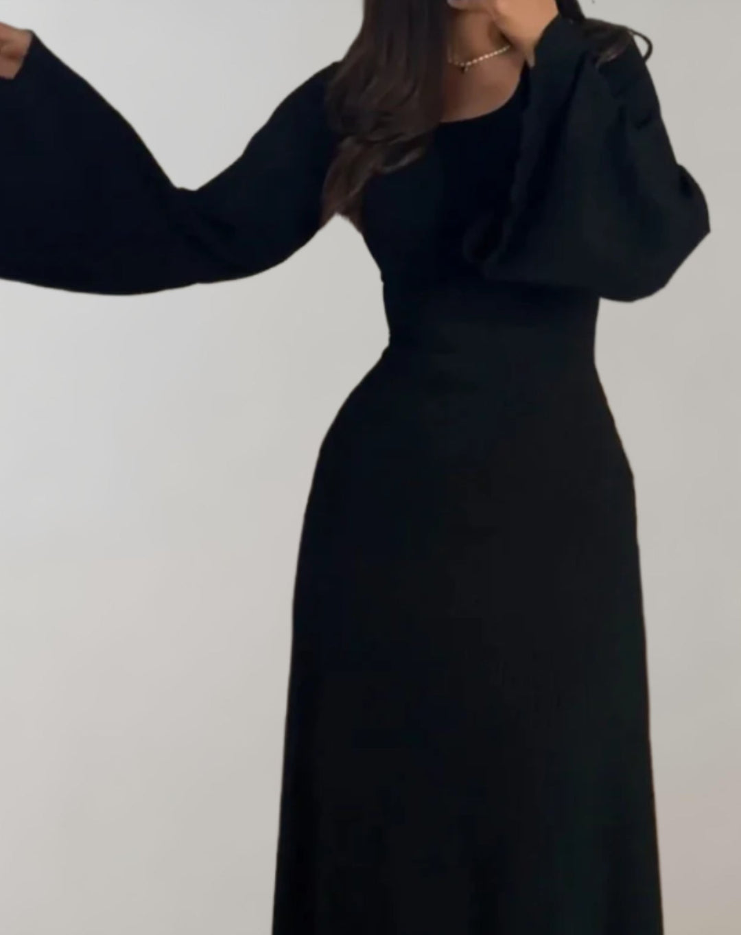 Round Neck Long Sleeve Bodycon Dress for Women