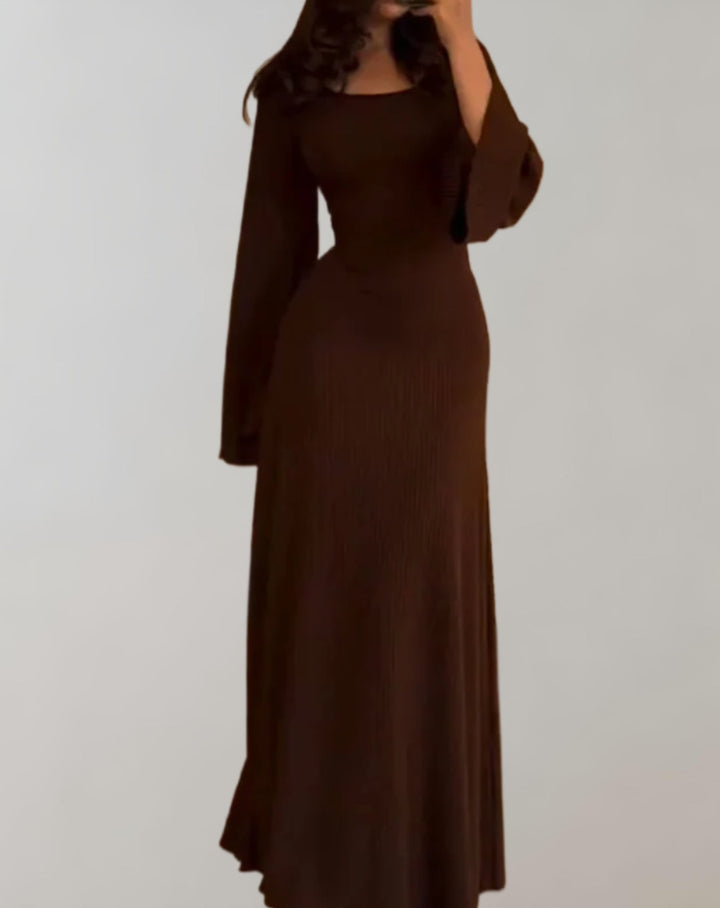Round Neck Long Sleeve Bodycon Dress for Women
