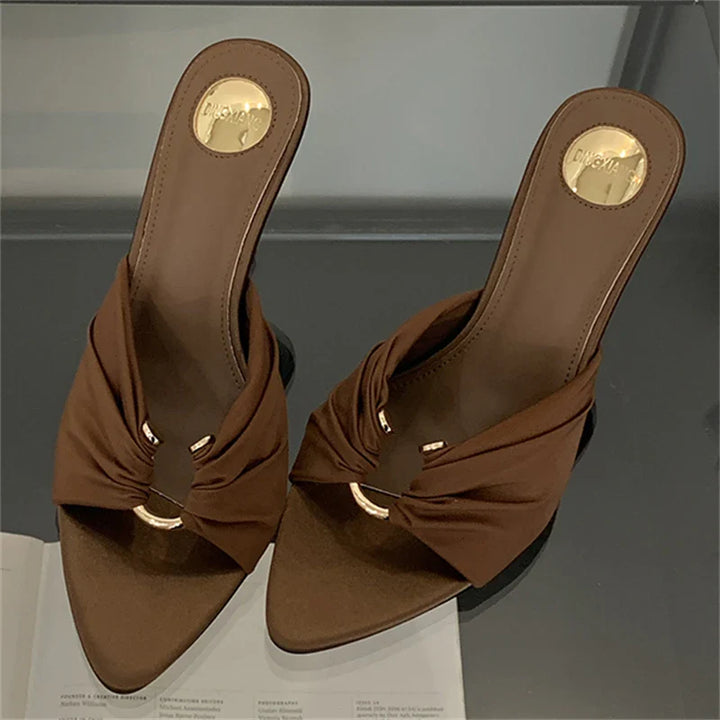 Women's Open Toe Heeled Slides