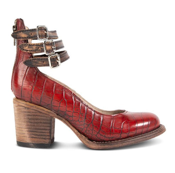 Block-Heel Court Shoes for Women - Classic Leather Look