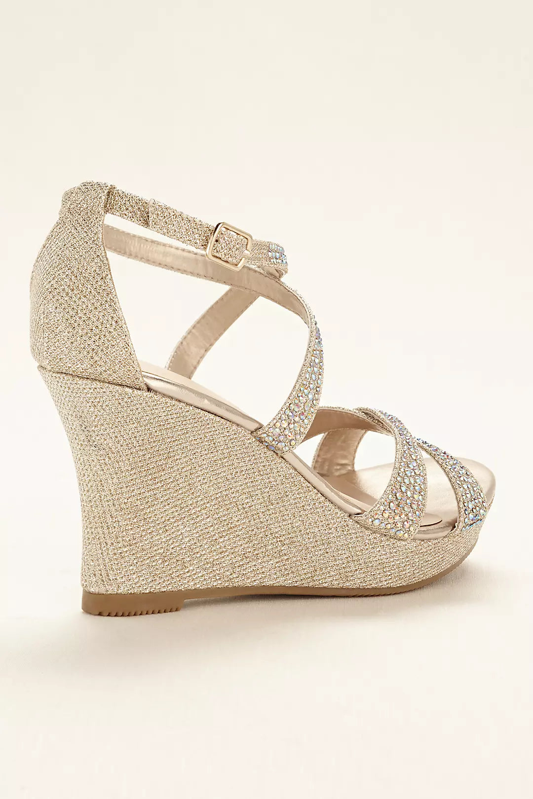 Crystal Cross Strap Wedge Sandals for Women - gallery