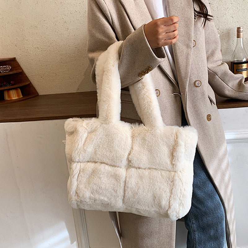 Dante Plush Handbag in Six Colours - Women's Winter Bag