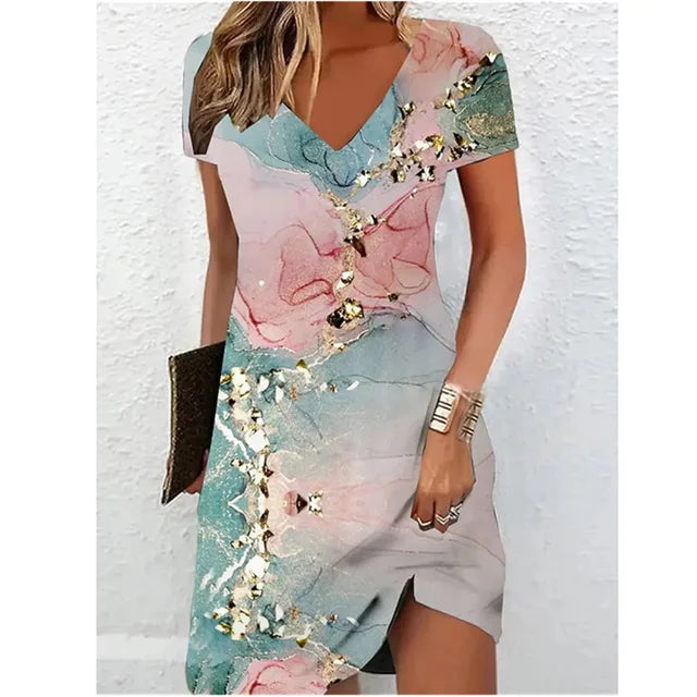Champagne Glitter Cocktail Dress - Evening Occasion