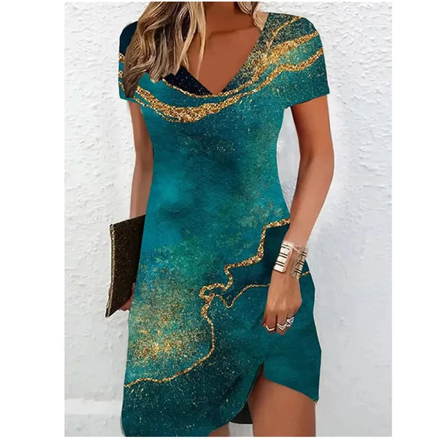 Champagne Glitter Cocktail Dress - Evening Occasion