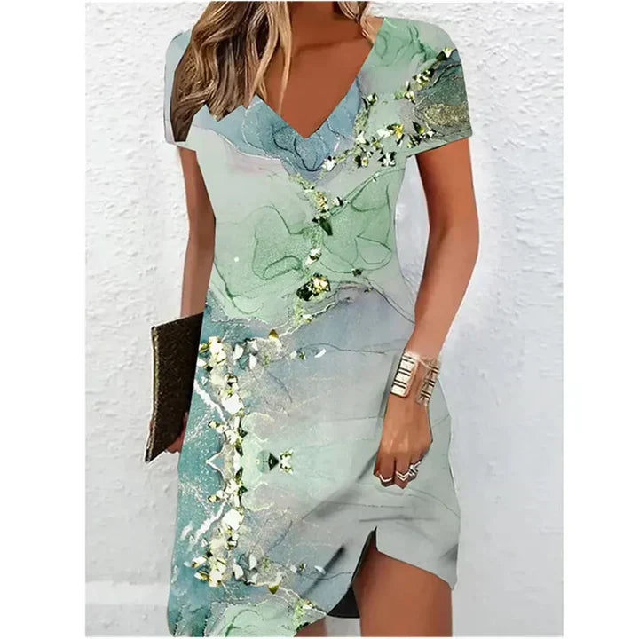 Champagne Glitter Cocktail Dress - Evening Occasion