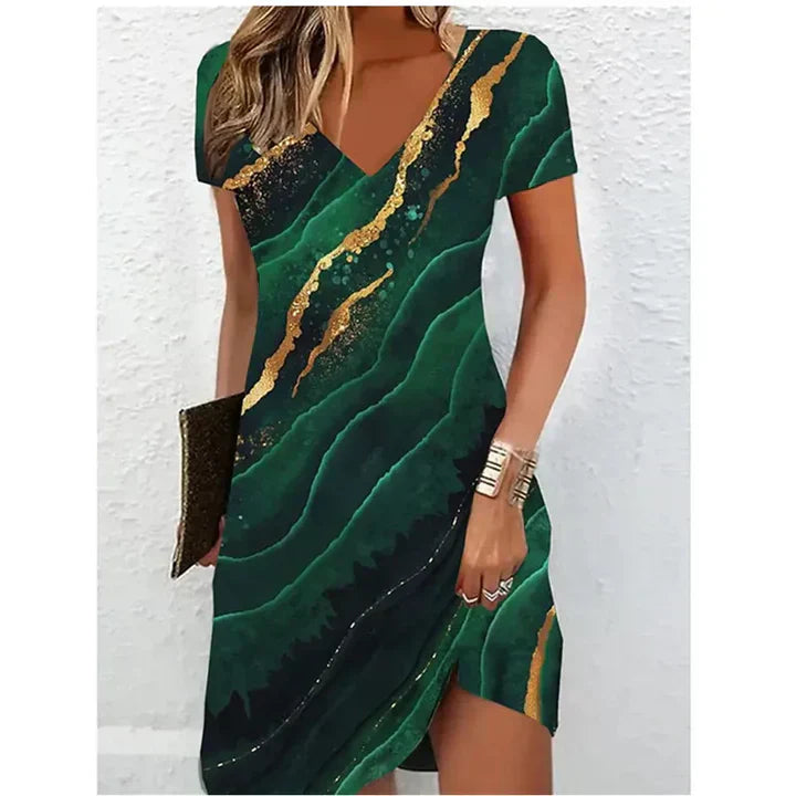 Champagne Glitter Cocktail Dress - Evening Occasion