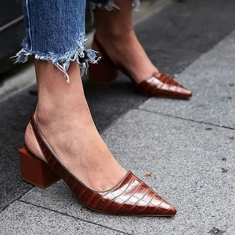 Zarrah Brown High Heel Court Shoes for Women