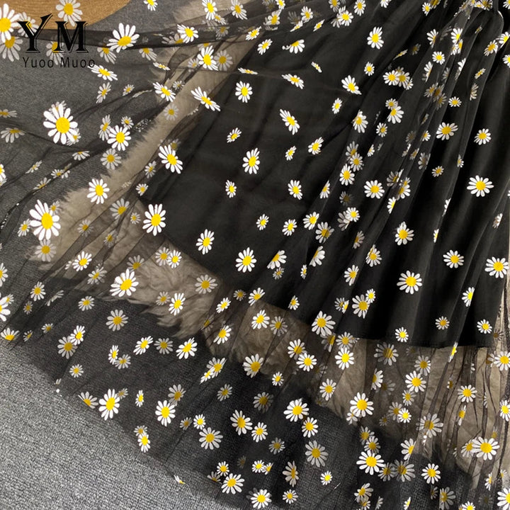 Daisy Print Spaghetti Strap Summer Dress for Women
