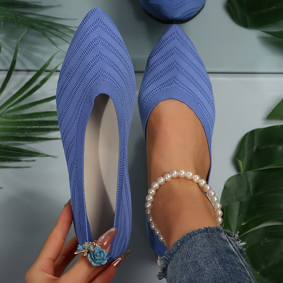 Square Toe Slip-On Flats - Available in Multiple Colours