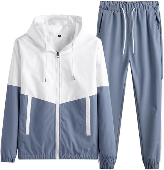 Breathable Hooded Jacket and Joggers Set for Men - color_variant