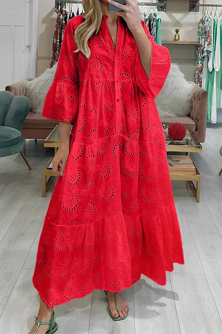 Lace Embroidered White Dress for Garden Parties and Weddings