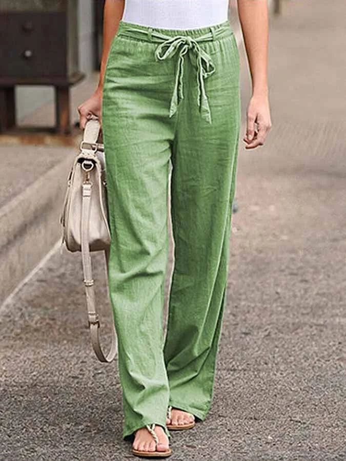 Wide-Leg Relaxed Trousers with an Elasticated Waist