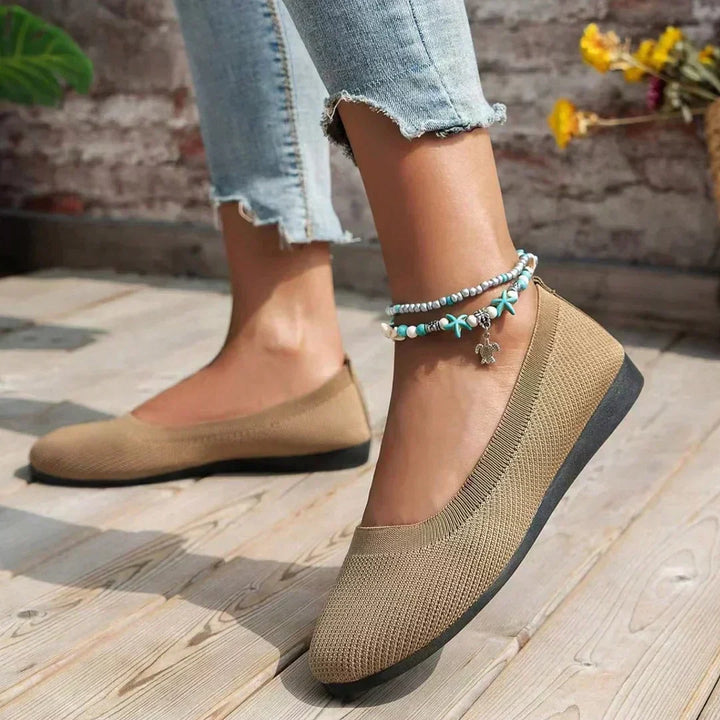 Romina Flat Ballet Shoes with Breathable Mesh Upper