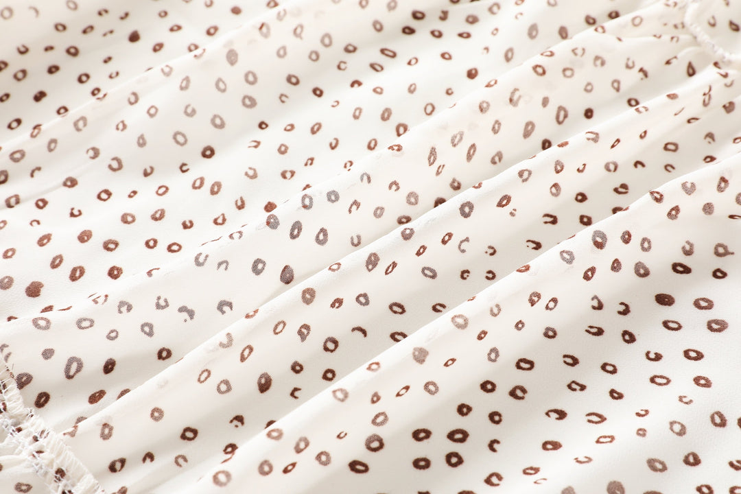 Amelia Polka Dots Printed V Neck Tier Chiffon Plus Size Short Sleeve Mid... — gallery