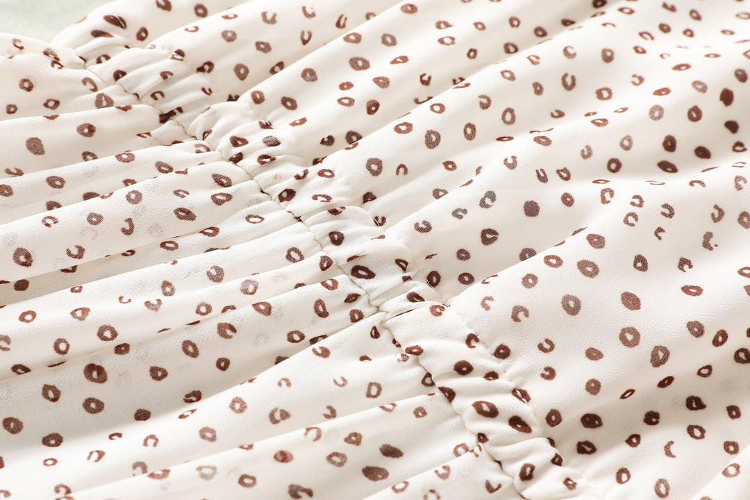 Amelia Polka Dots Printed V Neck Tier Chiffon Plus Size Short Sleeve Mid... — gallery