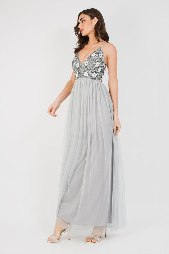 Avon Bridesmaid Maxi in Grey — gallery