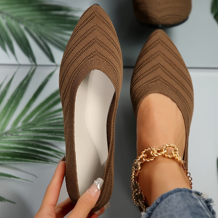 Square Toe Slip-On Flats - Available in Multiple Colours