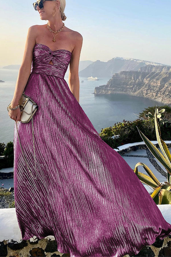 Off-Shoulder Maxi Dress in a Fluid Drape
