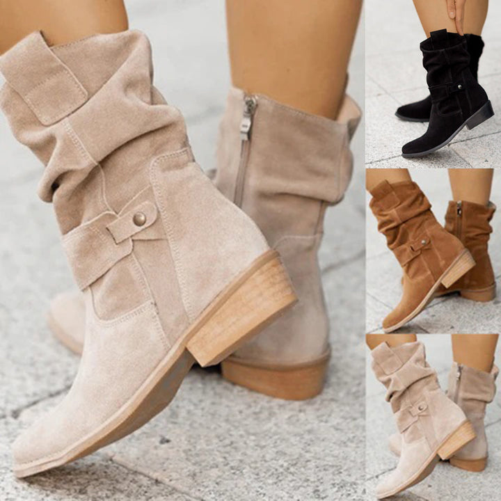 Ankle Boots with a Low Block Heel for Women