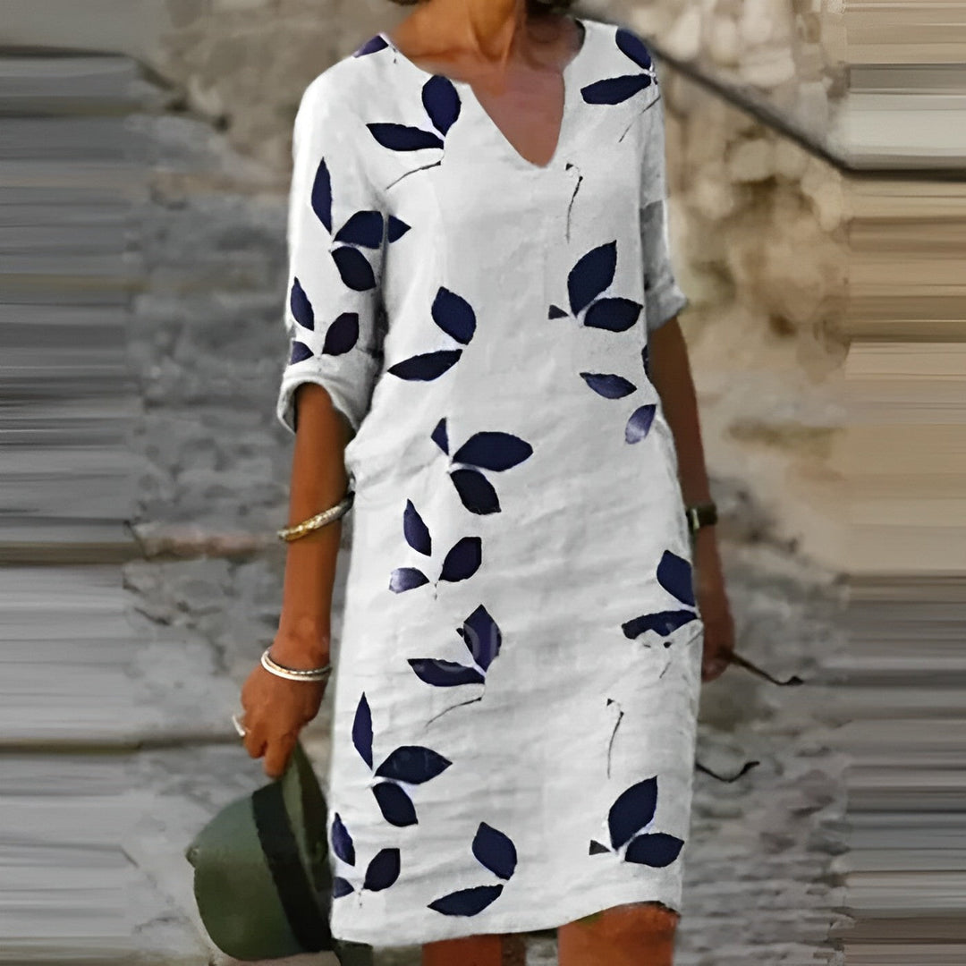Botanical Leaf Print Dress in a Relaxed Summer Fit