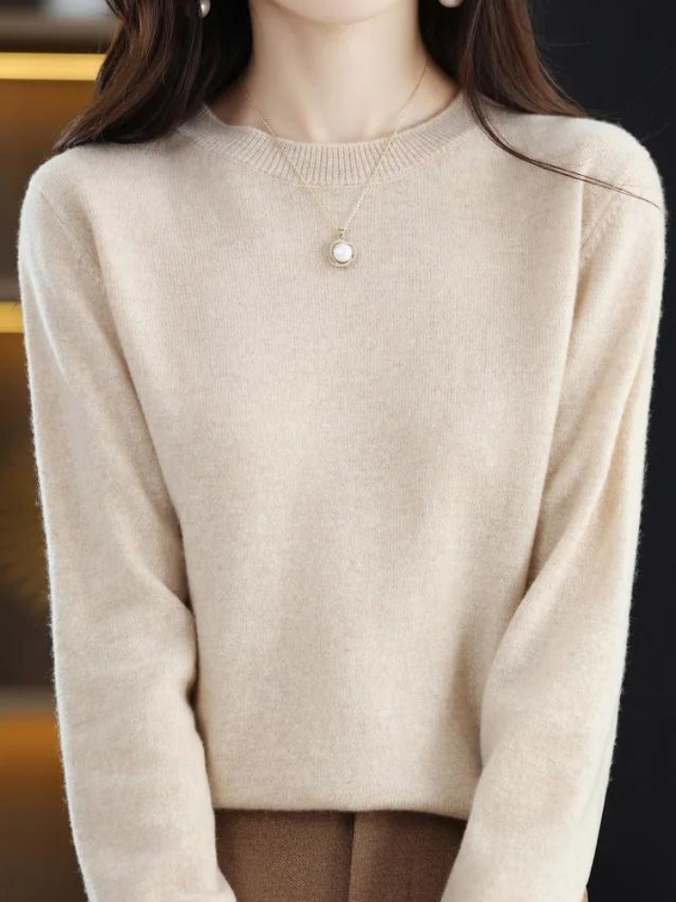 Long-Sleeve Merino Wool Jumper for Women