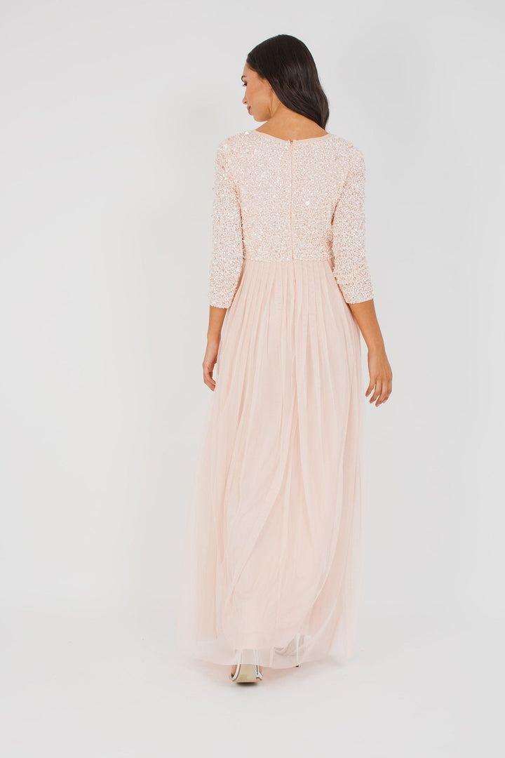 Belle Picasso Long Sleeve Maxi in Nude — gallery