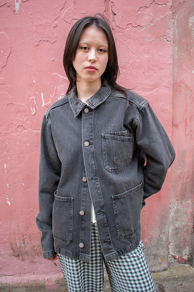 Dr Denim Evon Aged Black Worker Jacket for Women