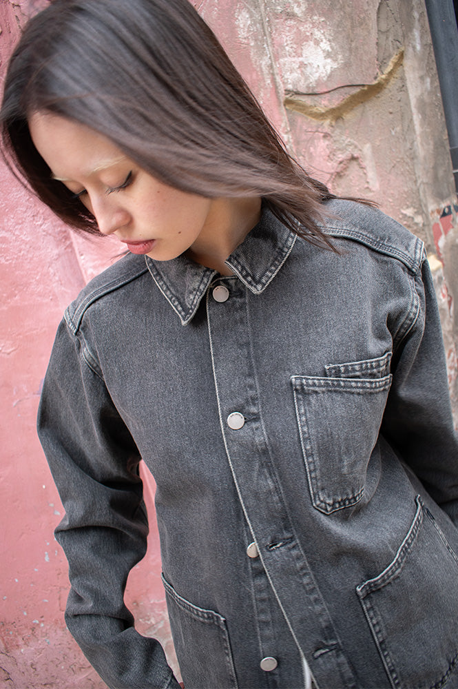 Dr Denim Evon Aged Black Worker Jacket for Women - gallery