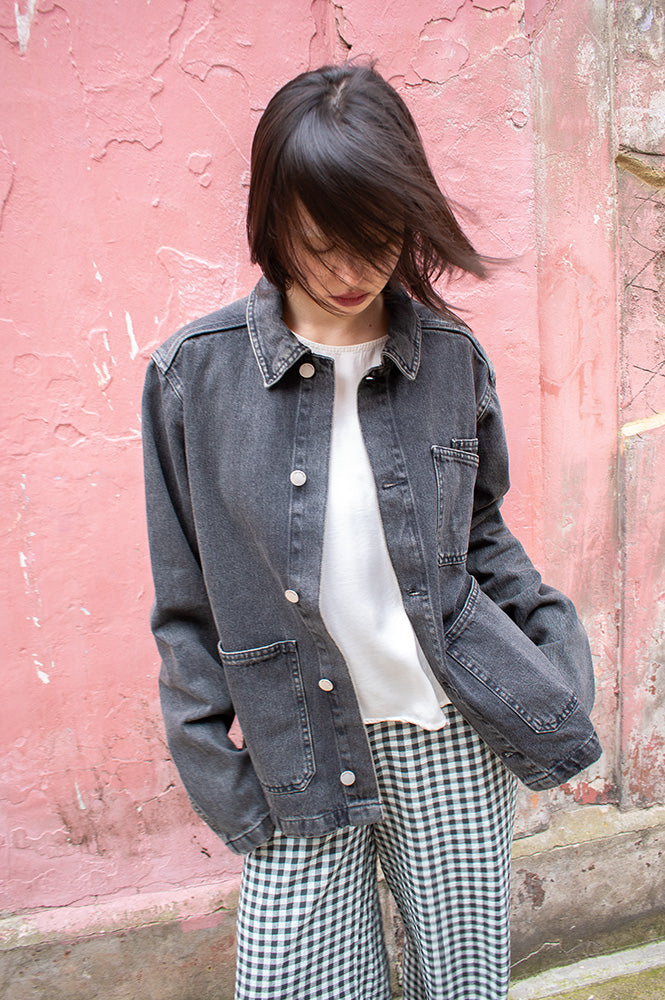 Dr Denim Evon Aged Black Worker Jacket for Women - gallery
