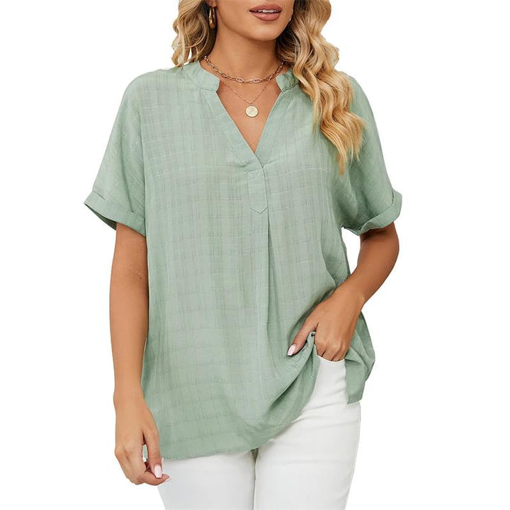 Lightweight Summer Blouse in Open-Weave Fabric