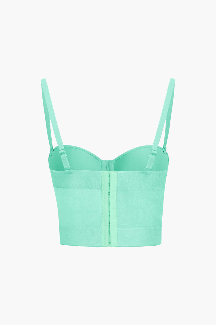 Sheer Mesh Underwire Bustier Top with Adjustable Straps