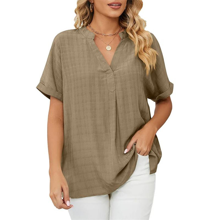 Lightweight Summer Blouse in Open-Weave Fabric