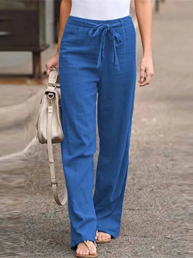 Wide-Leg Relaxed Trousers with an Elasticated Waist
