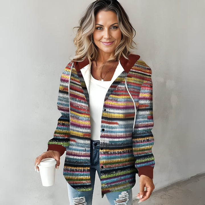 Colourful Knit Hoodie with Oversized Boxy Silhouette