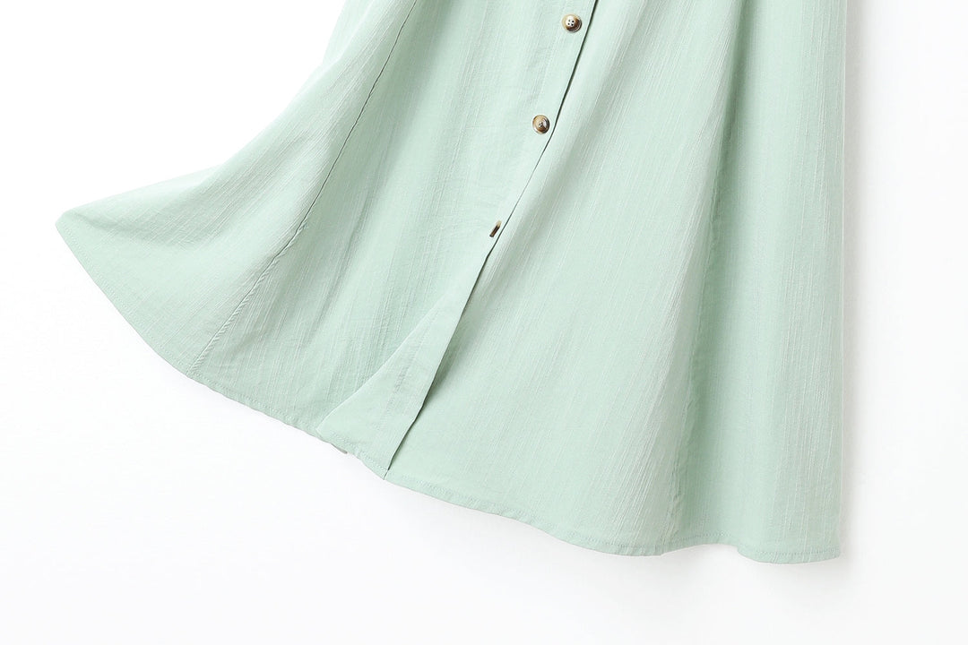 Charlotte Plus Size Square Neck Tortoiseshell Buttons Midi Dress (Green,... — gallery