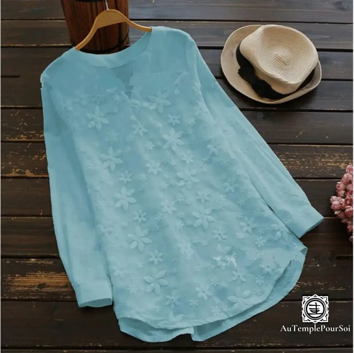 Premium Floral Linen Blouse for Women - gallery