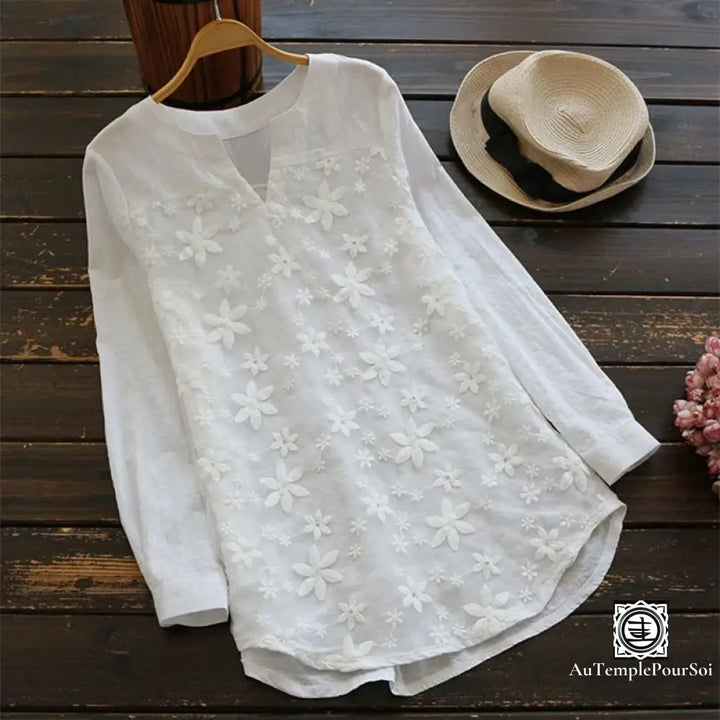 Premium Floral Linen Blouse for Women