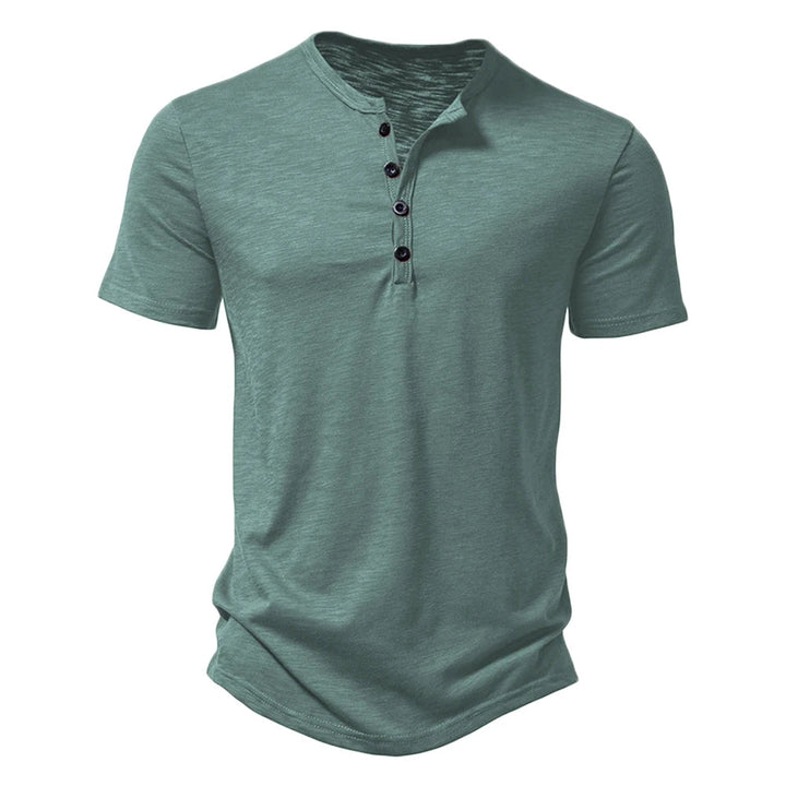 Classic Henley Short Sleeve T-shirt — Army Green
