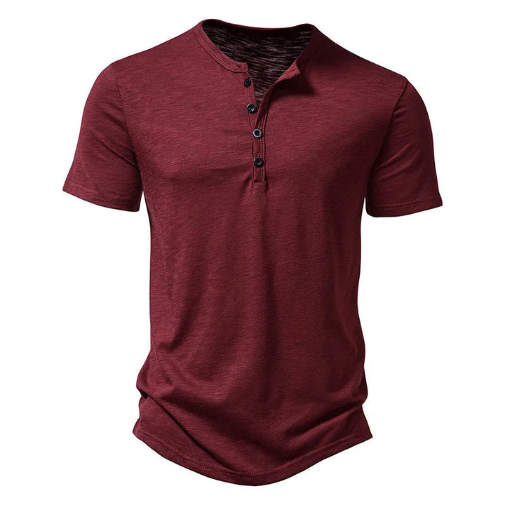 Classic Henley Short Sleeve T-shirt — Red