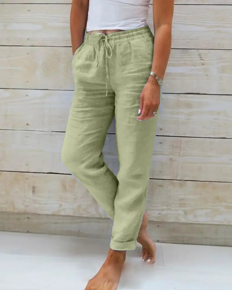 Linen Pants for Trousers for Women - None